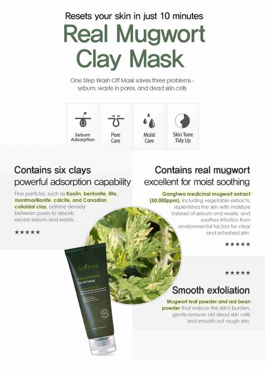 Isntree Real Mugwort Clay Mask