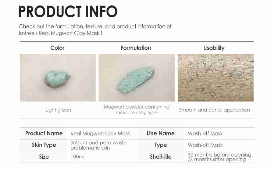 Isntree Real Mugwort Clay Mask