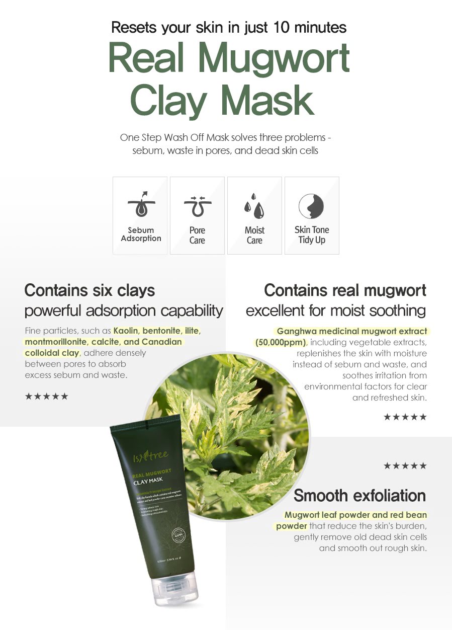 Isntree Real Mugwort Clay Mask
