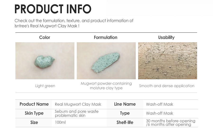 Isntree Real Mugwort Clay Mask
