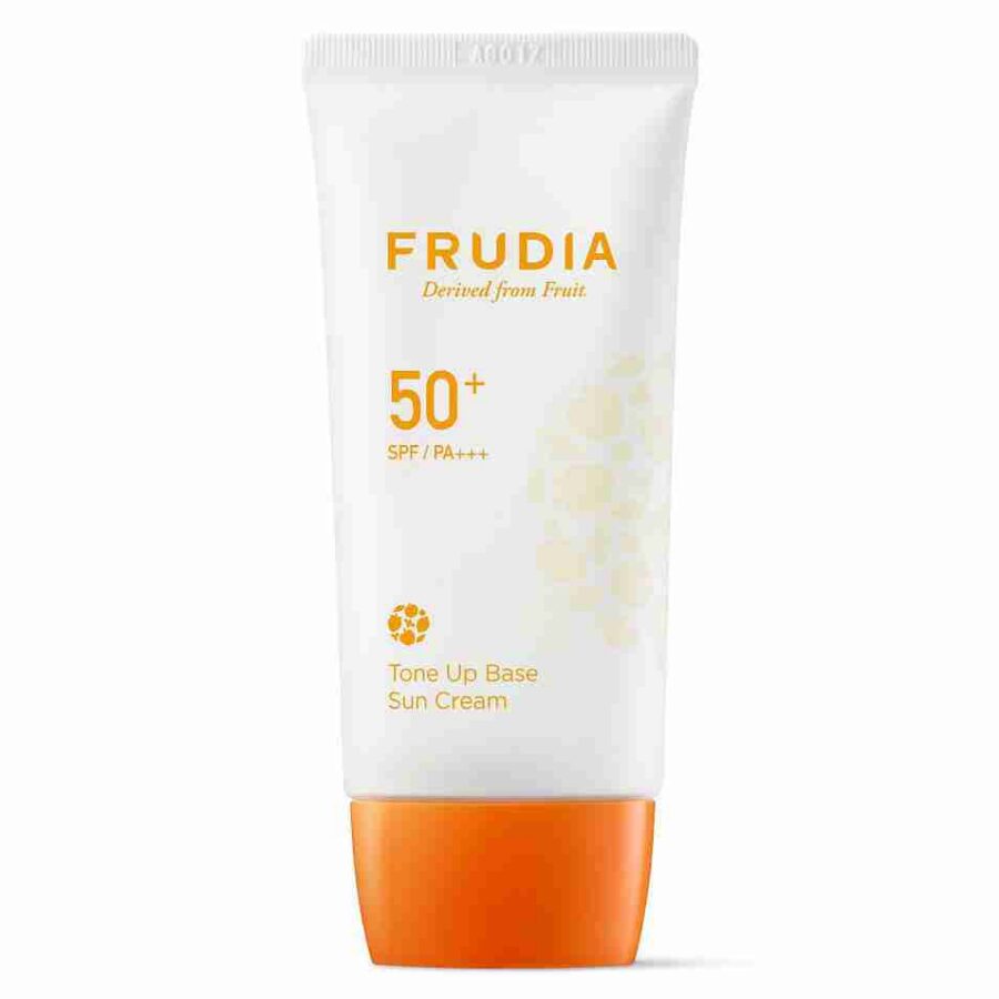 rudia Tone-Up Base Sun Cream SPF50+ 50g – leichte koreanische Sonnencreme für Glow, Schutz und ebenmäßigen Teint, geeignet für alle Hauttypen.
