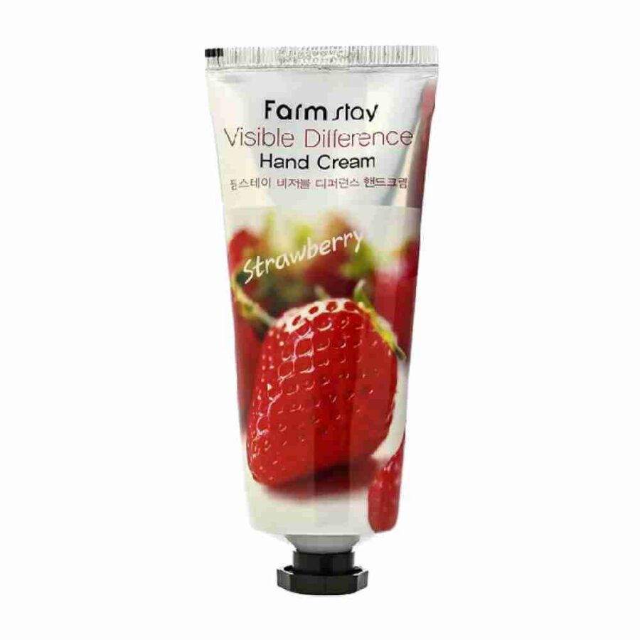Farmstay Visible Difference Hand Cream Strawberry 100 ml – Handcreme für weiche, gepflegte Hände