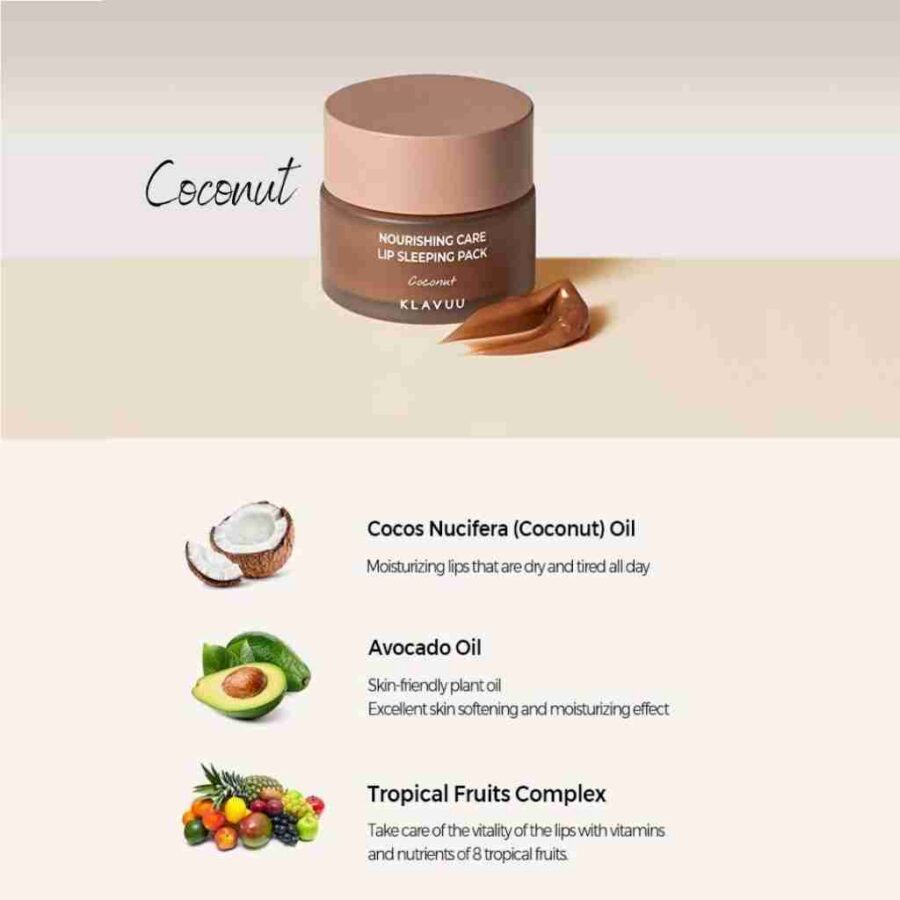 KLAVUU Nourishing Care Lip Sleeping Pack Coconut