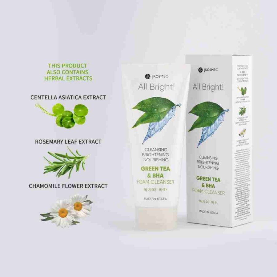 JKosmec All Bright Green Tea and BHA Foam Cleanser