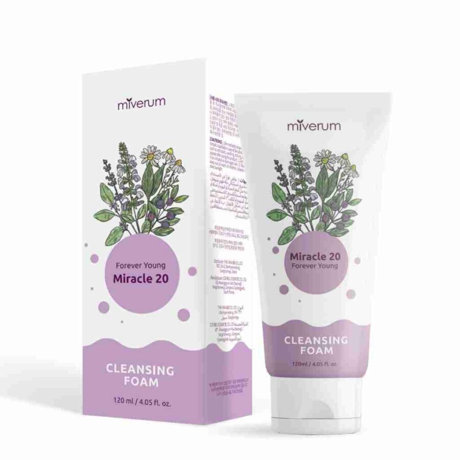 Miverum Miracle 20 Cleansing Foam (120 ml) – sanfter Schaumreiniger mit 20 Pflanzenextrakten für porentiefe Reinigung & natürlichen Glow