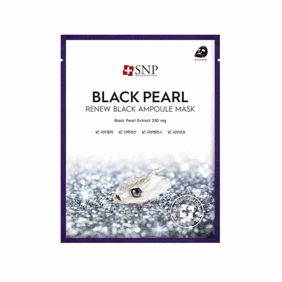 SNP Black Pearl Renew Black Ampoule Mask
