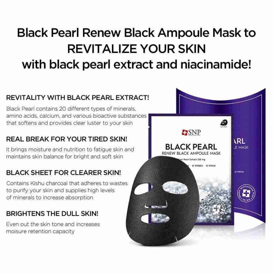 SNP Black Pearl Renew Black Ampoule Mask